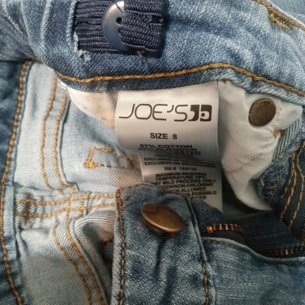 Joe's Jeans Girls Blue Skinny Jeans with Tulip Frayed Hem - Size 8 - Picture 9 of 9